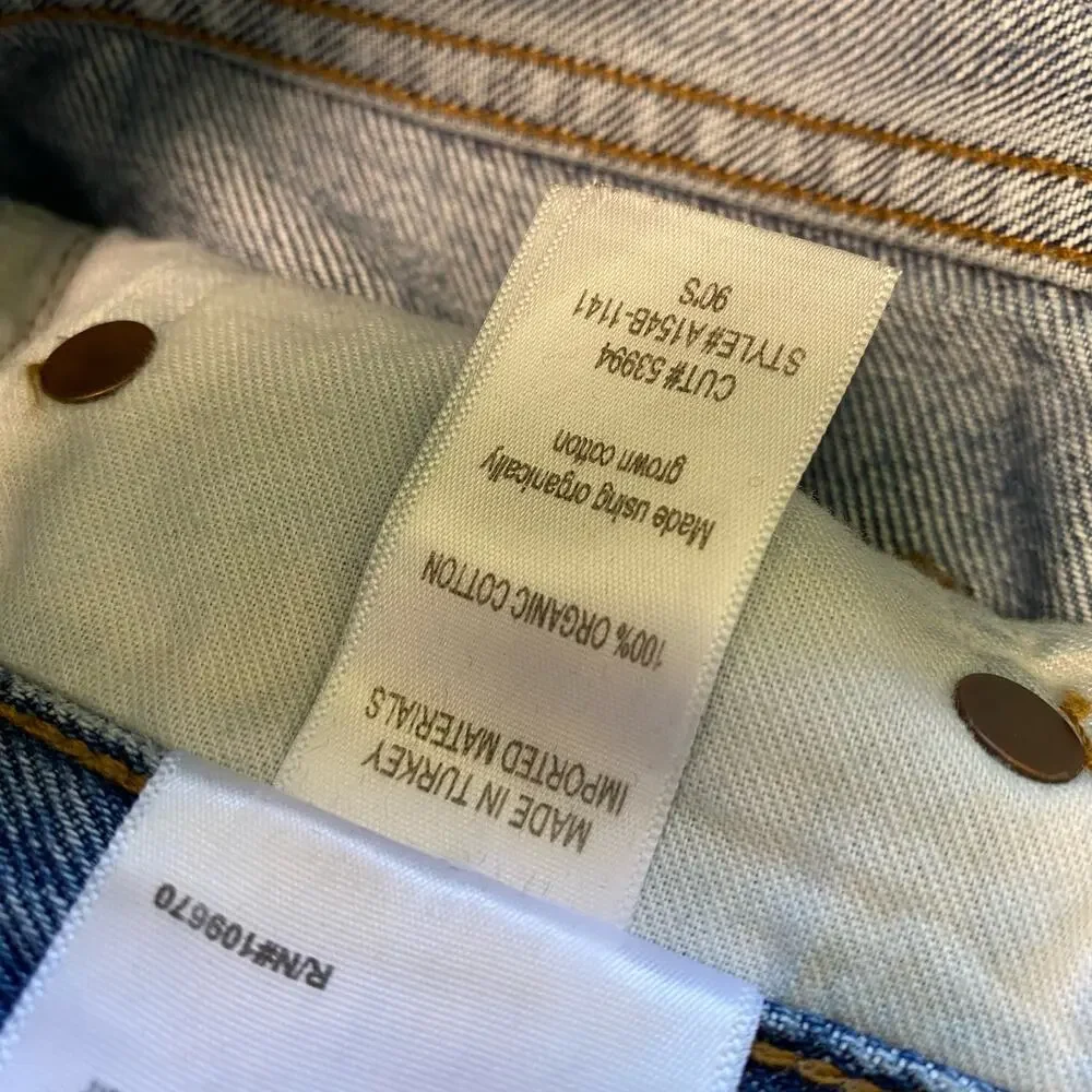 Agolde Women's Jeans 90's Pinch‎ Waist High Rise Straight Distressed Blue 25